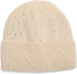 Natasha Stroke Crystal Beanie in Oatmeal at Nordstrom Rack