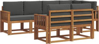 vidaXL Conjunto De Sof&aacute;s De Exterior 7 Uds. Natural Y Antracita Vidaxl
