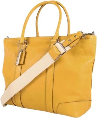 Coach Vintage, unisex, Geel, ONE Size, Leer, Pre-owned Leren Tote Bag