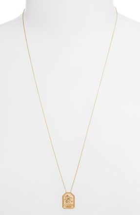 Jennifer Zeuner Kiana Zodiac Pendant Necklace in Virgo Gold at Nordstrom