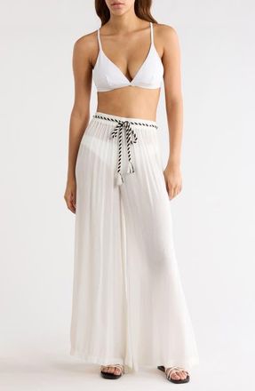 Elan Wide Leg Cover-Up Pants in White at Nordstrom, Size X-Small