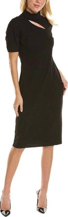 Maggy London Mock Neck Keyhole Slit Sheath Dress In Black