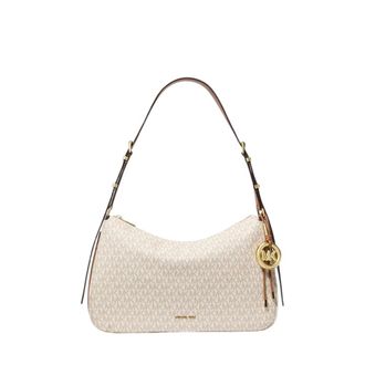 Michael Kors Shoulder Bags, female, Beige, Size: ONE SIZE Nolita Medium Signature Logo Shoulder Bag