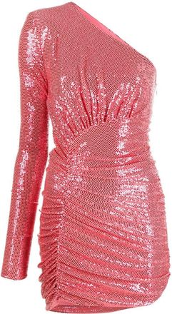 Alexandre Vauthier one-shoulder sequin-embellished minidress - women - Polyester/Polyamide/Spandex/Elastane - 34 - Pink