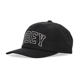 Obey Klassieke Snapback Zwarte Gebogen Klep Pet - Heren - Petten - Zwart - ONE Size - Wol - Accessoires