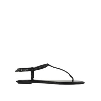 Rene Caovilla Flat Sandals, female, Black, Size: 9 US Black Embellished Flat Sandals
