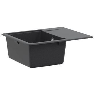 vidaXL Fregadero De Cocina De Un Seno Granito 56 X 46 X 19 Cm Grafito Vidaxl