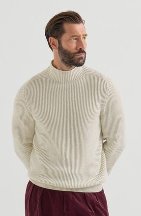 Brunello Cucinelli Cashmere English rib turtleneck sweater in Panama at Nordstrom, Size 48
