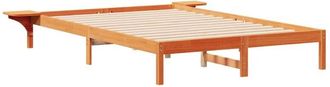 vidaXL Bed Frame with Side Tables Wax Brown 160 x 210 cm vidaXL