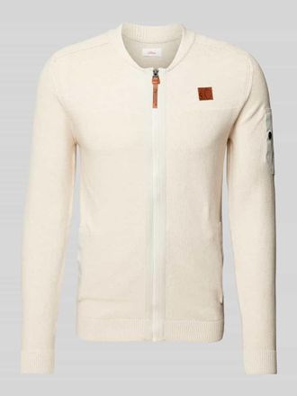 s.Oliver Red Label Regular Fit Strickjacke aus reiner Baumwolle in Sand, Gr&ouml;&szlig;e XL