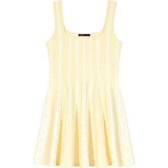 Maje Jacquard knit short dress in Pale Yellow at Nordstrom, Size 36 Eu