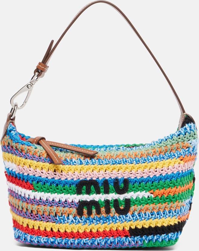 Logo crochet shoulder bag