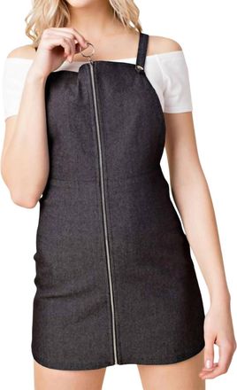 Honey Punch Zip Up Overall Dress In Black