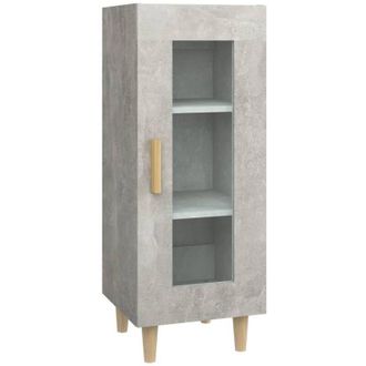 vidaXL Vidaxl - Aparador De Madera Contrachapada Gris Hormig&oacute;n 34,5x34x90 Cm