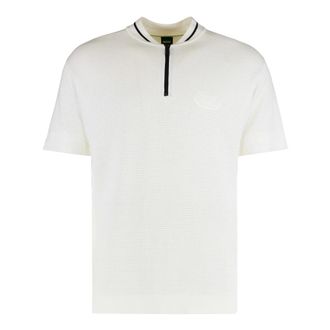 HUGO BOSS Polo Shirts, male, White, XS, Polo in mixed cotton