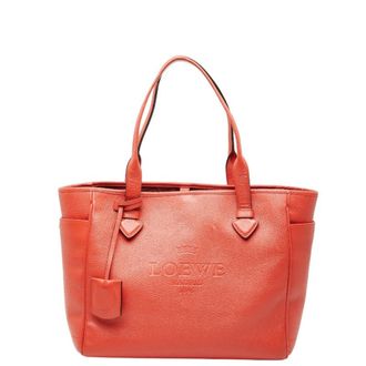 Loewe Red Color Leather Handbag Tote Bag (Pre-Owned)