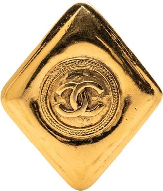 Chanel Pre-owned Jewellery, female, Yellow, Size: ONE SIZE Pre-owned Vintage Logo Brooch