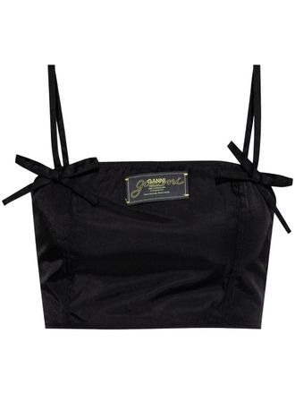 Ganni strap top - women - Recycled Polyamide - 36 - Black