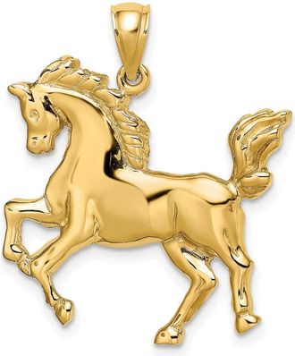 Diamond2Deal 10k Yellow Gold 2-D Horse Charm