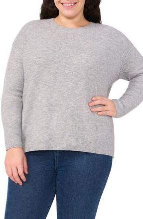 CeCe by Cynthia Steffe Elbow Heart Detail Crewneck Sweater in Light Heather Grey at Nordstrom Rack, Size 2X