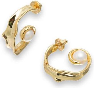 Classicharms Natalie Molten Sculptural Hoop Earrings in Gold at Nordstrom