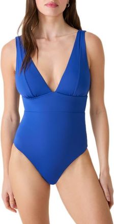 Andie Swim Mykonos Plunge One-Piece Swimsuit in Mazarine at Nordstrom, Size X-Small