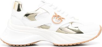 Pinko logo-patch mirror-detailed sneakers - White