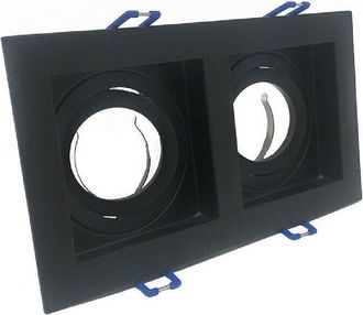 Trade Shop Trade Shop Traesio - Trade Shop - Portafaretto Incasso Orientabile Doppio Per Due Faretti Per Controsoffitta P24 - Negro