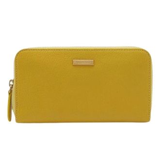 Burberry Pre-owned Wallets, male, Yellow, Size: ONE SIZE Pre-owned Leather Long Zip Wallet