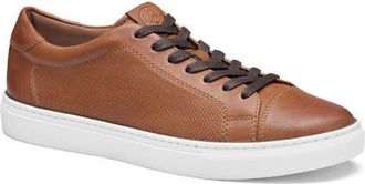 Johnston & Murphy Luther Perforated Leather Low Top Sneaker in Cognac Italian Full Gain at Nordstrom, Size 10.5