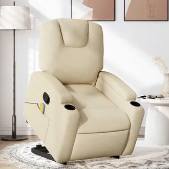 vidaXL Vidaxl - Silla De Masaje Reclinable De Pie De Tela Color Crema