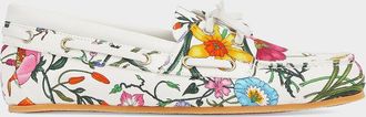 Gucci Floral Canvas Boat Shoes