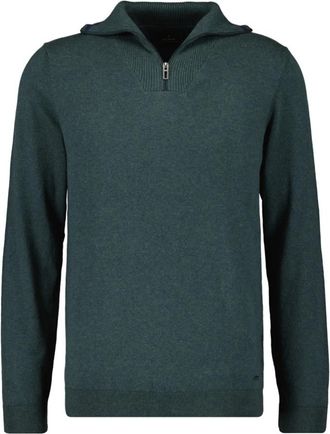 Ragman Mock Neck Zip Trui - Heren - V-hals truien - Groen - S - Katoen - Truien & Vesten