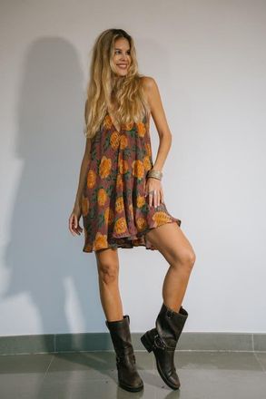 Sun Child The Party Dress Swirl in Purple Floral at Nordstrom, Size Small/medium