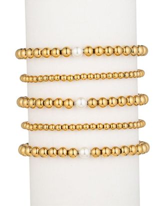 Eyecandy LA Eye Candy La Pearl Lexi Beaded Ball Bracelet Set