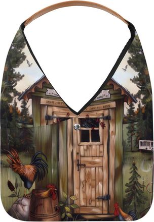 Generic Rooster Stood on the House Reusable Lightweight Grocery Bags - Foldable Into Compact Pouch, Washable & Sturdy, Multipurpose for Shopping and Travel