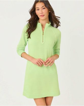 Lilly Pulitzer Ashlee Half Zip Dress In Pistachio Macaron