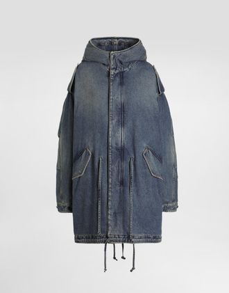 Dolce & Gabbana Padded Denim Jacket - Man Denim Multi-colored Xl