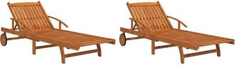 vidaXL Tumbonas de madera maciza de acacia 2 unidades vidaXL