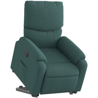 vidaXL Sill&oacute;n Reclinable Elevable Tela Verde Oscuro Vidaxl