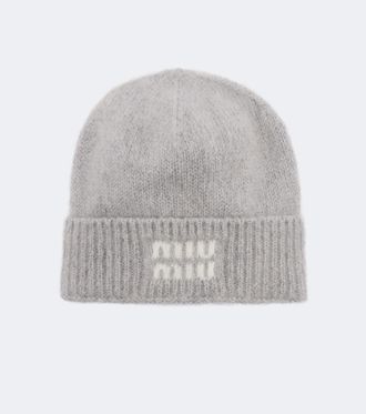 Miu Miu Gorro en mezcla de mohair con logo