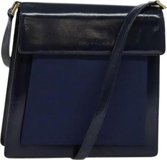 Saint Laurent Pre-owned Cross Body Bags, female, Blue, Size: ONE SIZE Pre-owned Leather Shoulder Bag