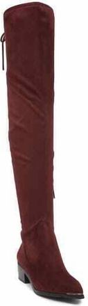 Marc Fisher Womens Faux Suede Yuna Over The Knee Boots In Burgundy