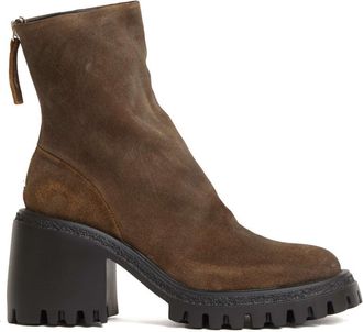 Halmanera Brown Suede Ankle Boots With Rubber Sole