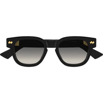 Bottega Veneta 48mm Small Round Sunglasses in Black at Nordstrom