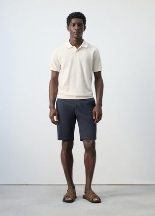 Mango Polo maglia sottile microtexture bianco avorio - Uomo - XXL - MANGO MAN