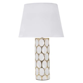 Dmora L&aacute;mpara De Mesa Badani, Necesita 1 Bombilla, Enchufe E27, Pantalla, Blanco