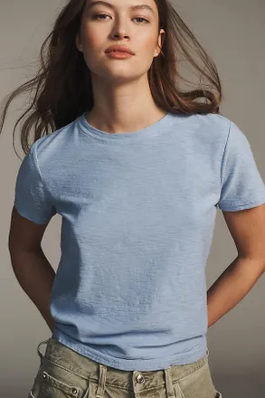Pilcro The Bennie Cotton Slub Crew-Neck Slim Tee by Pilcro