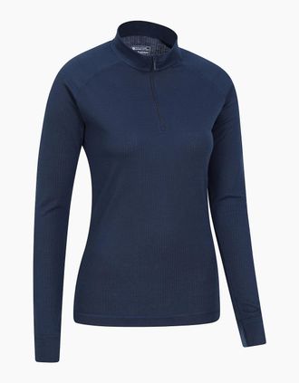 Mountain Warehouse Womens Mountain Warehouse Womens/Ladies Talus Zip Neck Long-Sleeved Thermal Top - White - Size: 10