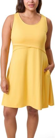 Kindred Bravely Penelope Crossover Nursing Dress in Citrus Yellow at Nordstrom, Size X-Small